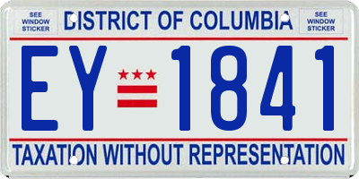 DC license plate EY1841