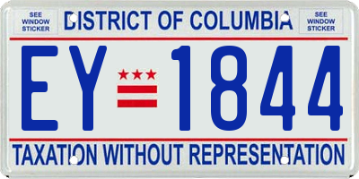 DC license plate EY1844