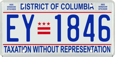 DC license plate EY1846