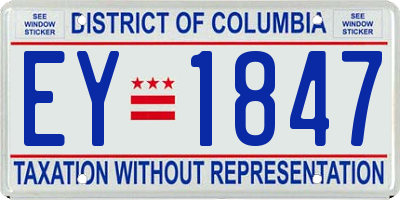 DC license plate EY1847
