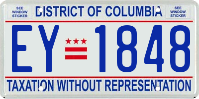 DC license plate EY1848