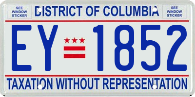 DC license plate EY1852