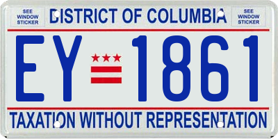 DC license plate EY1861