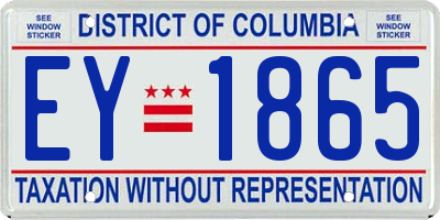 DC license plate EY1865