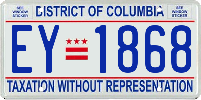 DC license plate EY1868