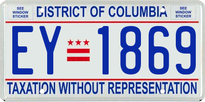 DC license plate EY1869