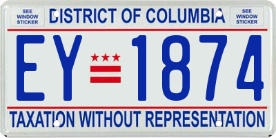 DC license plate EY1874