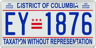 DC license plate EY1876