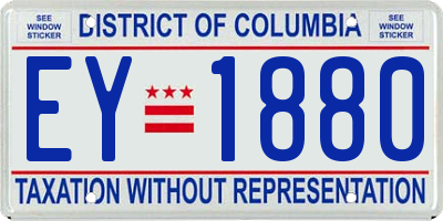 DC license plate EY1880