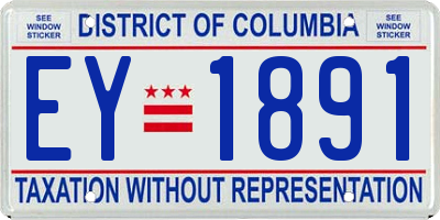 DC license plate EY1891