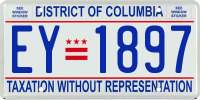DC license plate EY1897