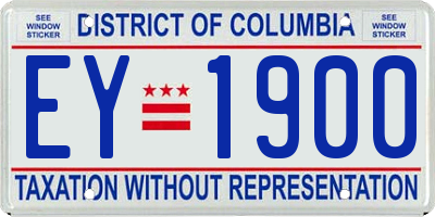 DC license plate EY1900
