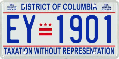 DC license plate EY1901