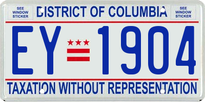 DC license plate EY1904