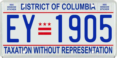 DC license plate EY1905