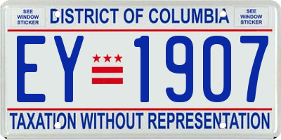 DC license plate EY1907