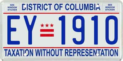 DC license plate EY1910