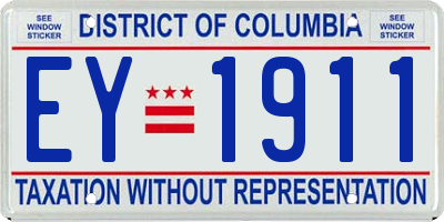 DC license plate EY1911