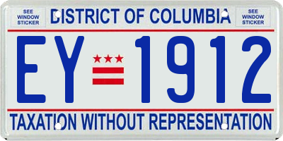 DC license plate EY1912