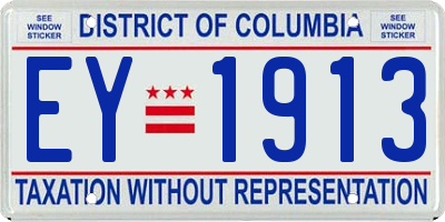 DC license plate EY1913