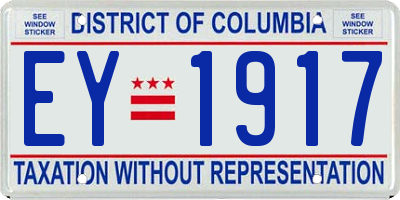 DC license plate EY1917