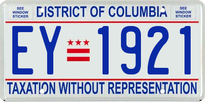 DC license plate EY1921