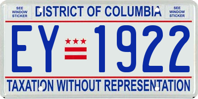 DC license plate EY1922