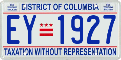 DC license plate EY1927