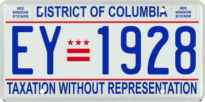 DC license plate EY1928