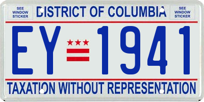 DC license plate EY1941