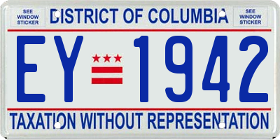 DC license plate EY1942