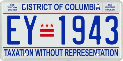 DC license plate EY1943