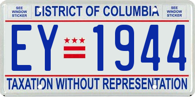 DC license plate EY1944