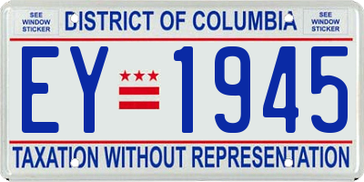 DC license plate EY1945