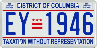 DC license plate EY1946