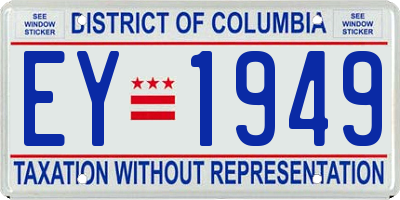 DC license plate EY1949