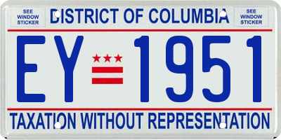 DC license plate EY1951