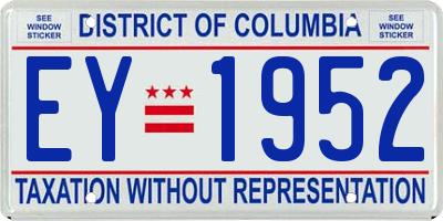 DC license plate EY1952