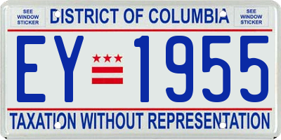 DC license plate EY1955