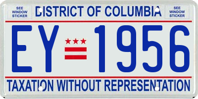 DC license plate EY1956