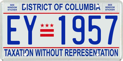 DC license plate EY1957