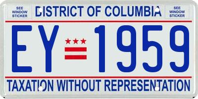 DC license plate EY1959