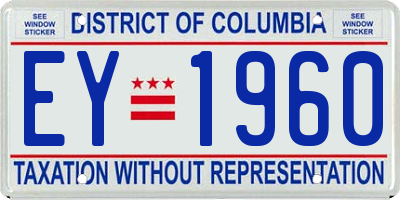 DC license plate EY1960