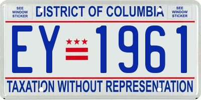 DC license plate EY1961