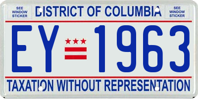 DC license plate EY1963