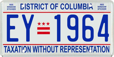 DC license plate EY1964