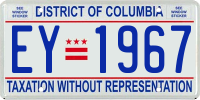 DC license plate EY1967