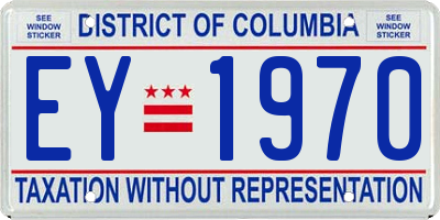 DC license plate EY1970