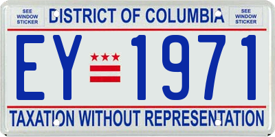 DC license plate EY1971