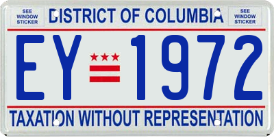 DC license plate EY1972